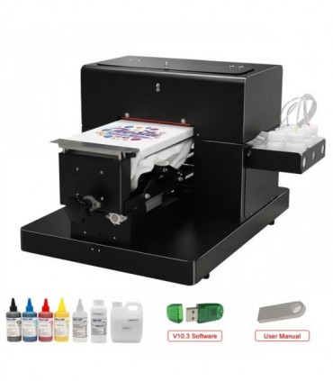 Máquina de impresión de camisetas A4 DTG, paquete de tinta textil, para ropa oscura