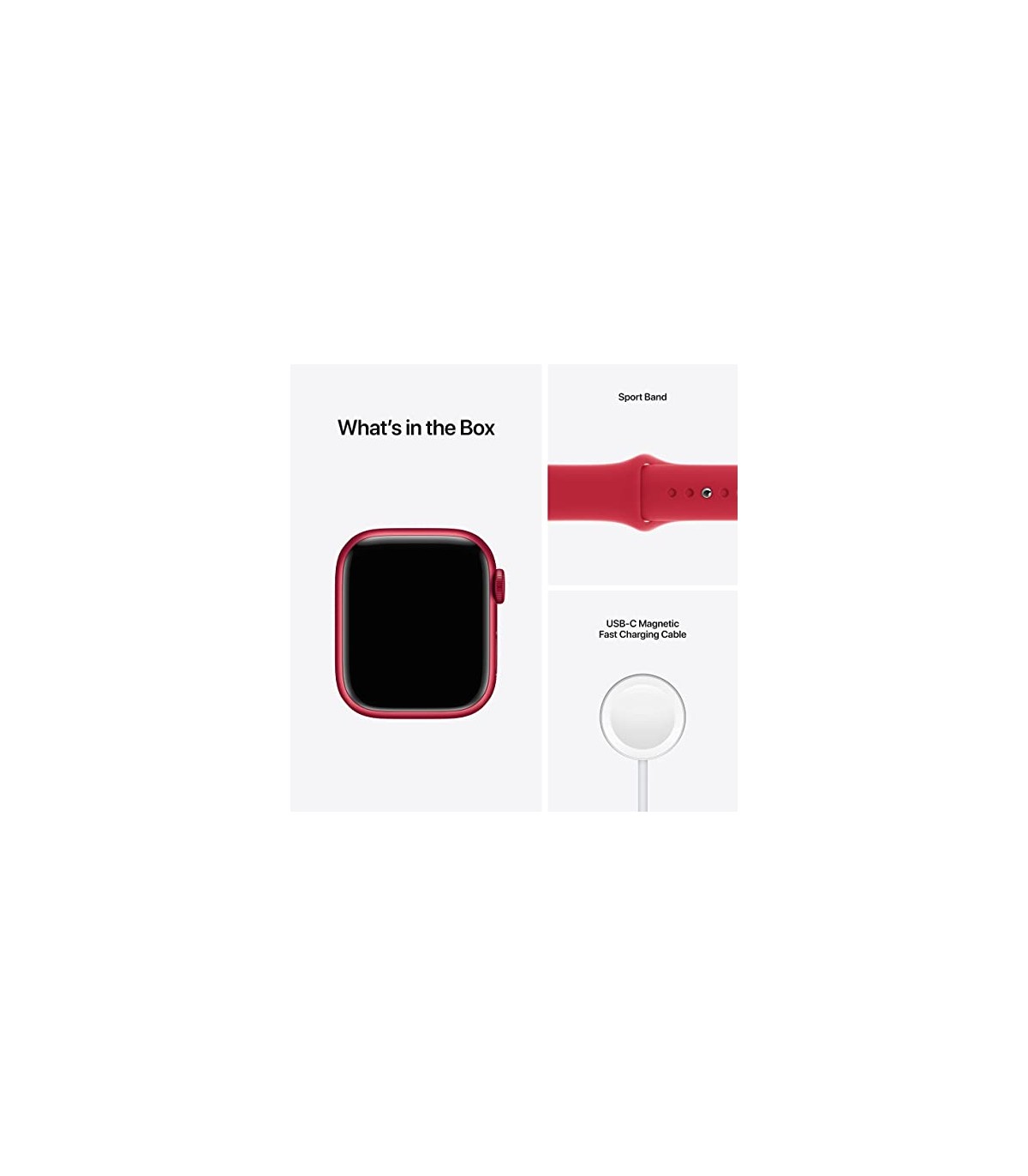 Apple Watch Series 7 (GPS + Cellular, caja de aluminio rojo de 41 mm) con correa deportiva roja