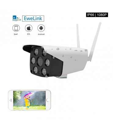 EWeLink-cámara IP inteligente IOT, impermeable, 1080P, intercomunicador de audio bidireccional, visión nocturna, LED, IR, para e