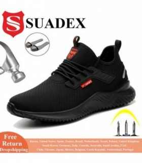 SUADEX-zapatos de seguridad antigolpes para hombre, calzado de trabajo con punta de acero, a prueba de perforaciones, botas de s