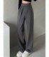 HOUZHOU-pantalones de traje clásicos de pierna ancha para mujer, calzas de estilo Palazzo Vintage, elegantes e informales, color