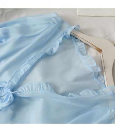 Abrigo fino informal con lazo de encaje para mujer, ropa de protección solar, Rebeca, camisa, Tops, Blusa