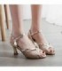 Sandalias plateadas de tacón alto para Mujer, Zapatos de vestir, de boda ostentosos, para verano, 2020