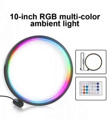 Anillo de luz Led RGB para escritorio, luz de ambiente con Control remoto, atenuación, aplicación de música y ritmo, barra de do