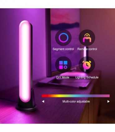 Barra de luz LED inteligente RGB con WiFi, luz de ambiente de fondo, sincronización de música, muchos modos de juego, TV, ordena