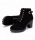 Zapatos de cuero PU con cordones para mujer, botas de tacón alto a la moda, botines de otoño e invierno, 2022